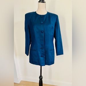 Spenser Jeremy 100% Silk Blazer‎ Blue Size 10